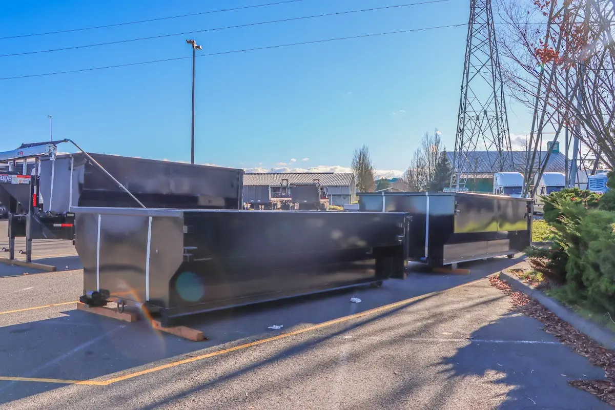 Roll-off dumpster ready for waste disposal at job site for Roofing Dumpster Rental in Saddlebrooke